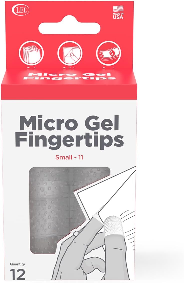 Sortkwik Lee Micro Gel Fingertips - Small Size 11, 0.56" Diameter for Easier Paper Handling, Paper Cut Prevention, and Handling Hot Glue, Clear and Durable Fingertips, 12 Finger Protectors - Image 2